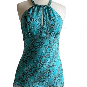 4/$20 Michael Kors turquoise snakeskin top Size 4